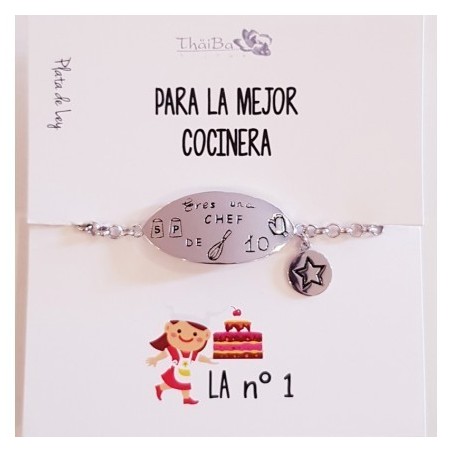 Pulsera plata de ley para cocineras