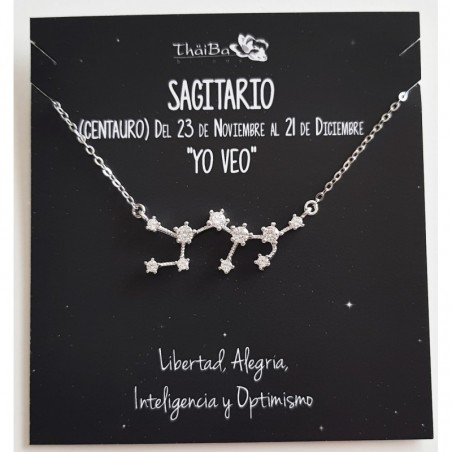 Collar sagitario constelacion en plata de ley---COLLARES DE PLATA