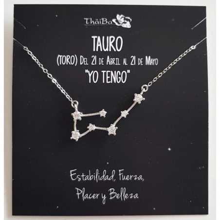 Collar tauro constelacion en plata de ley---COLLARES DE PLATA