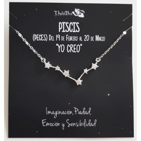Collar piscis constelacion en plata de ley---COLLARES DE PLATA