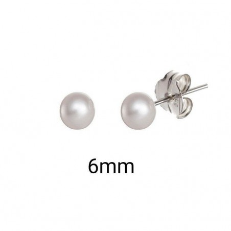 Pendientes de perla 6mm - PENDIENTES DE PLATA - Plateria San Juan