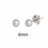 Pendientes de perla 6mm - PENDIENTES DE PLATA - Plateria San Juan