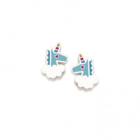 PENDIENTE UNICORNIO AZUL - JOYAS AGATHA RUIZ - PLATERIA SAN JUAN