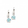 CRIOLLAS AGATHA FLOR AZULES - PENDIENTE DE PLATA - ENVIO24H