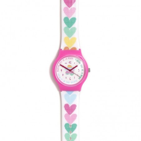 RELOJ PEQUEÑO FLIP CORAZONES AGATHA  - RELOJ INFANTIL - ENVIO 24