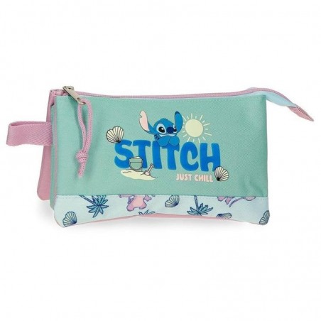 Stitch Estuche Triple Just Chill