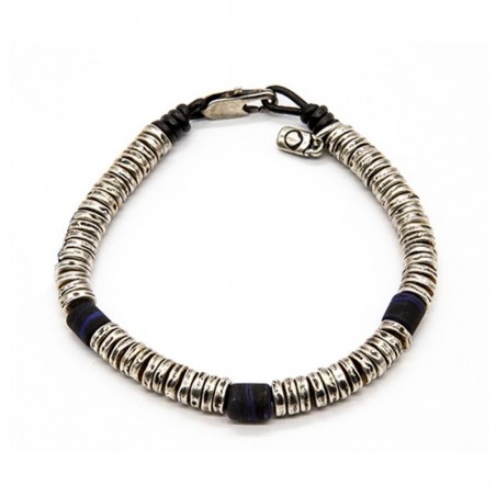 Pulsera caballero en meta lcon piedras naturales