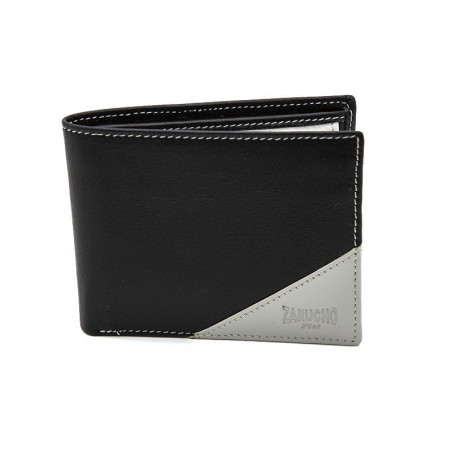 Billetero americano de piel con tarjetero y monedero. Hecho en España