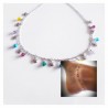 Tobillera plata de ley y piedras multicolores