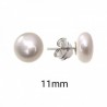 Pendientes de perla de boton--PENDIENTES DE PLATA--Plateria San Juan
