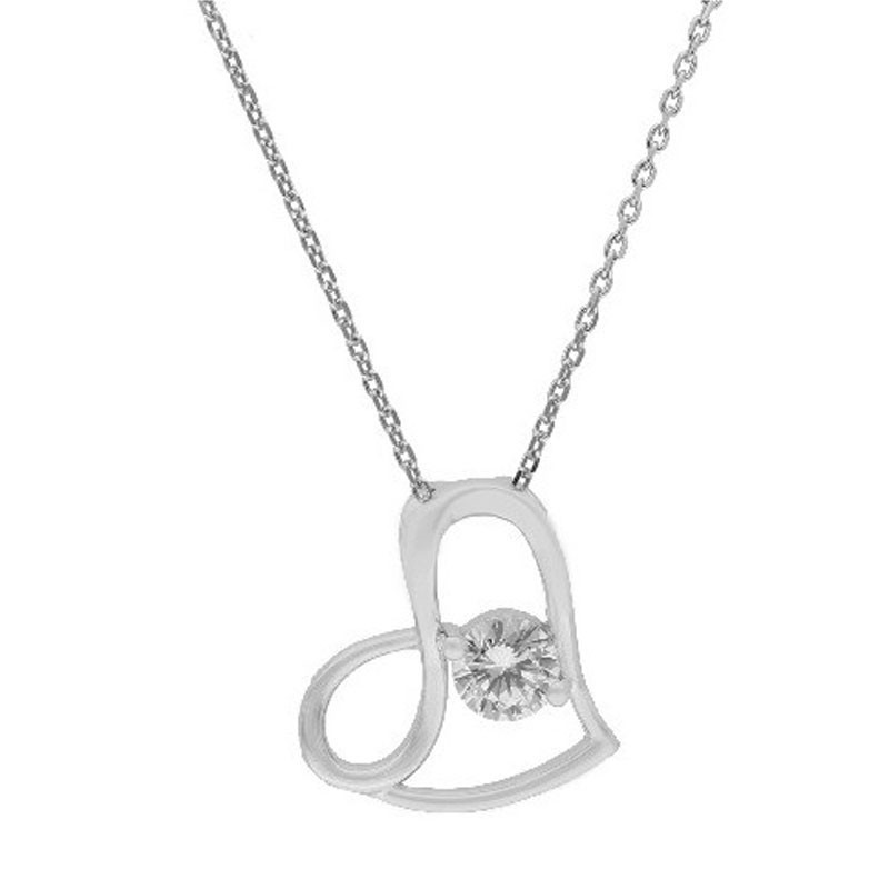 COLGANTE PLATA Y CIRCONITAS - SAN VALENTIN - COLGANTES ONLINE
